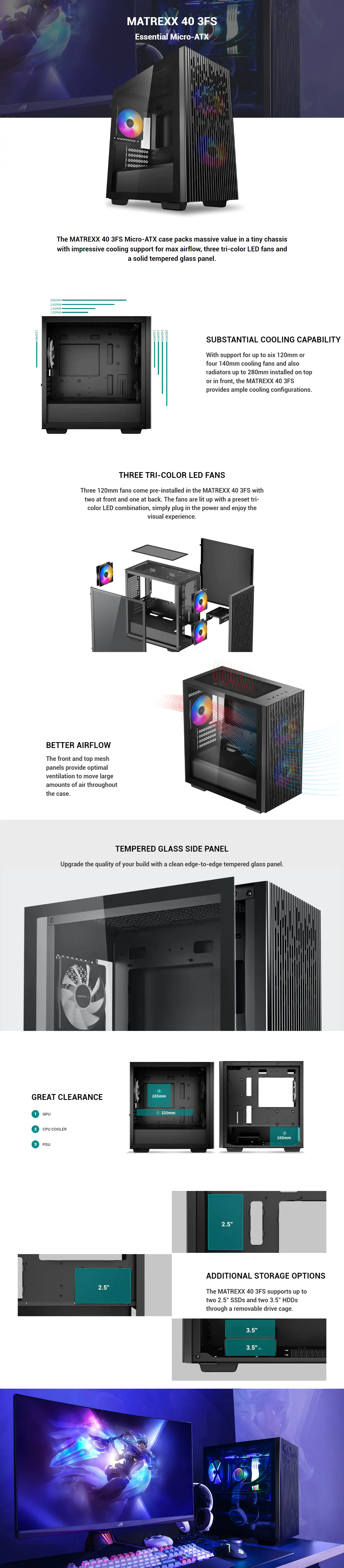 DEEPCOOL MATREXX 40 3FS Casing 1 Deepcool Cases DeepCool Matrexx 1