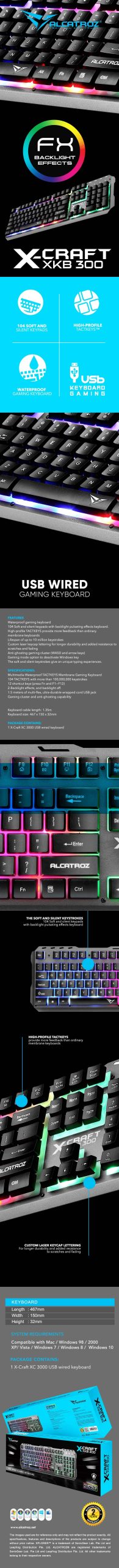 Alcatroz XKB300 RGB Wired Keyboard 1  XKB-300