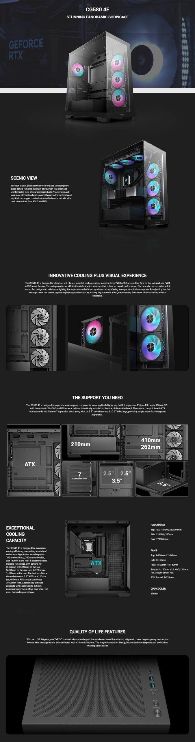 DeepCool CG580 4F Black Mid-Tower Case 1 348282 feature scaled